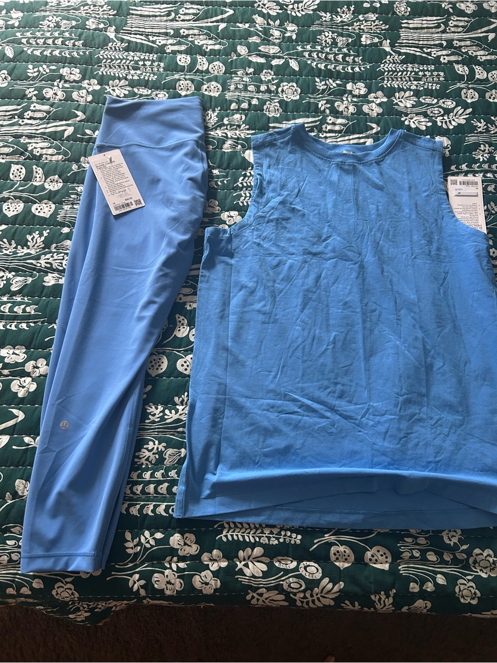 Lululemon NWT Blue Sleeveless Tank and High-Rise Leggings Set